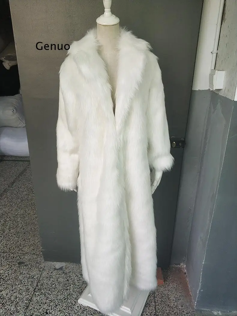 Sexy Autumn Winter Long Teddy Coat Women Casual Solid  Thick White Faux Fur Coat Jackets Black Fur Furry Coat Coats