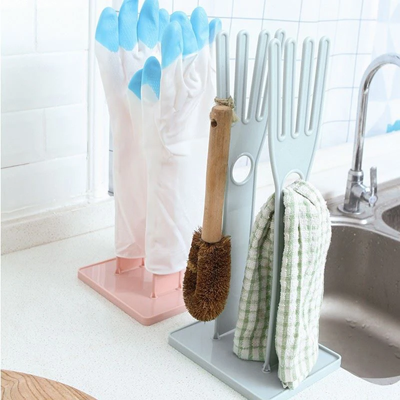 

Practical ABS Kitchen Rubber Gloves Racks Drain Towel Storage Holders Products Gear Items Stuff Kitchen Accessories Supplies New