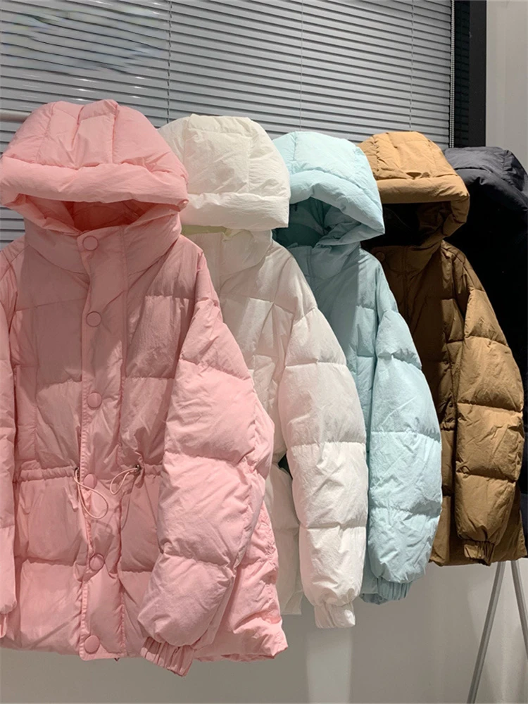 Puffer Jacket for Women Autumn Winter 2022 New Thicken Warm Coats with A Hood Casual Korean Fashion Outwear