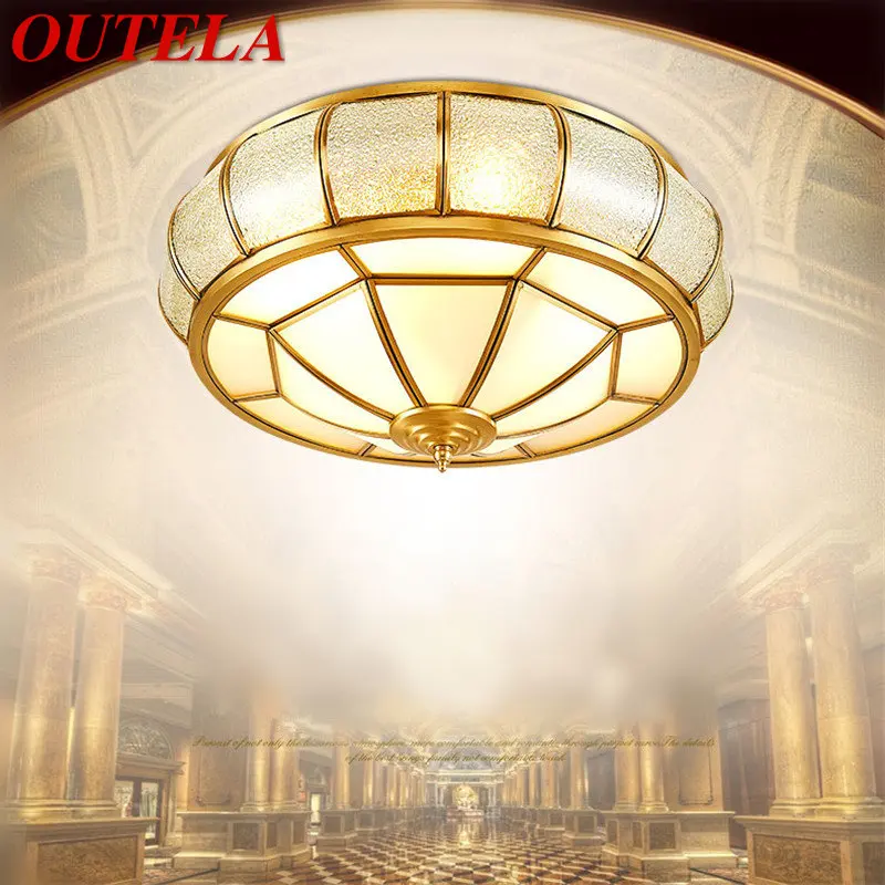 

OUTELA Modern Copper Ceiling Lamp Vintage Creative Light Luxury Brass LED Fixtures Decor For Home Living Dining Room