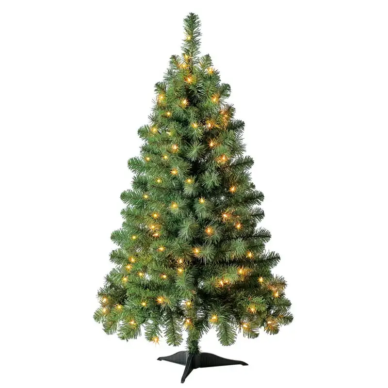 

105 Clear Incandescent Lights, Indiana Spruce Artificial Christmas Tree, 4' Adornos navideños Inflables de navidad para exterio