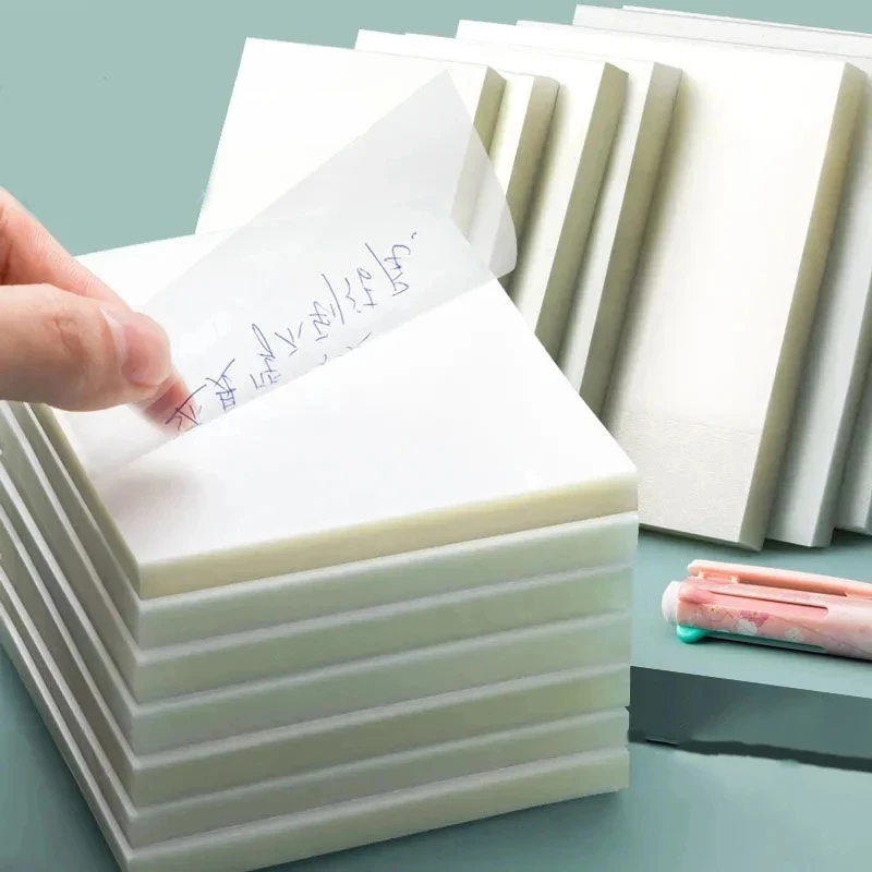 50Sheets Transparent Posted Sticky Note Pads Notepads Posits Papeleria Journal School Stationery Office Supplies Free Shipping