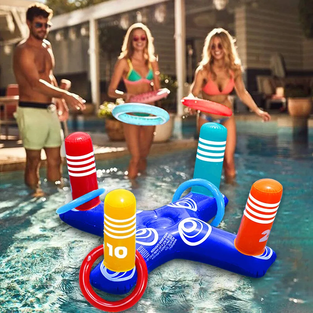 Надувные крестовые кольца для игры в бассейн для плавания, веселые игрушки для взрослых и детей, летний водный Пляжный наряд для вечеринки, ...