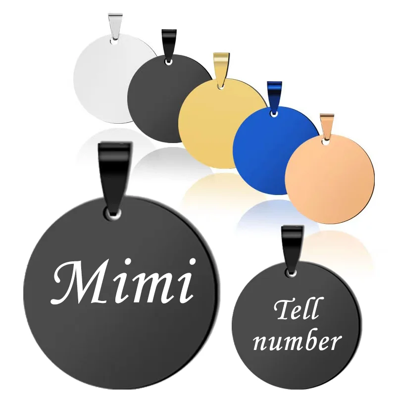 Custom Name Dog Pet ID Tag Engraved Record Tel Address Cat Puppy Personalized Paw Print Medal Pendant Collar Accessory