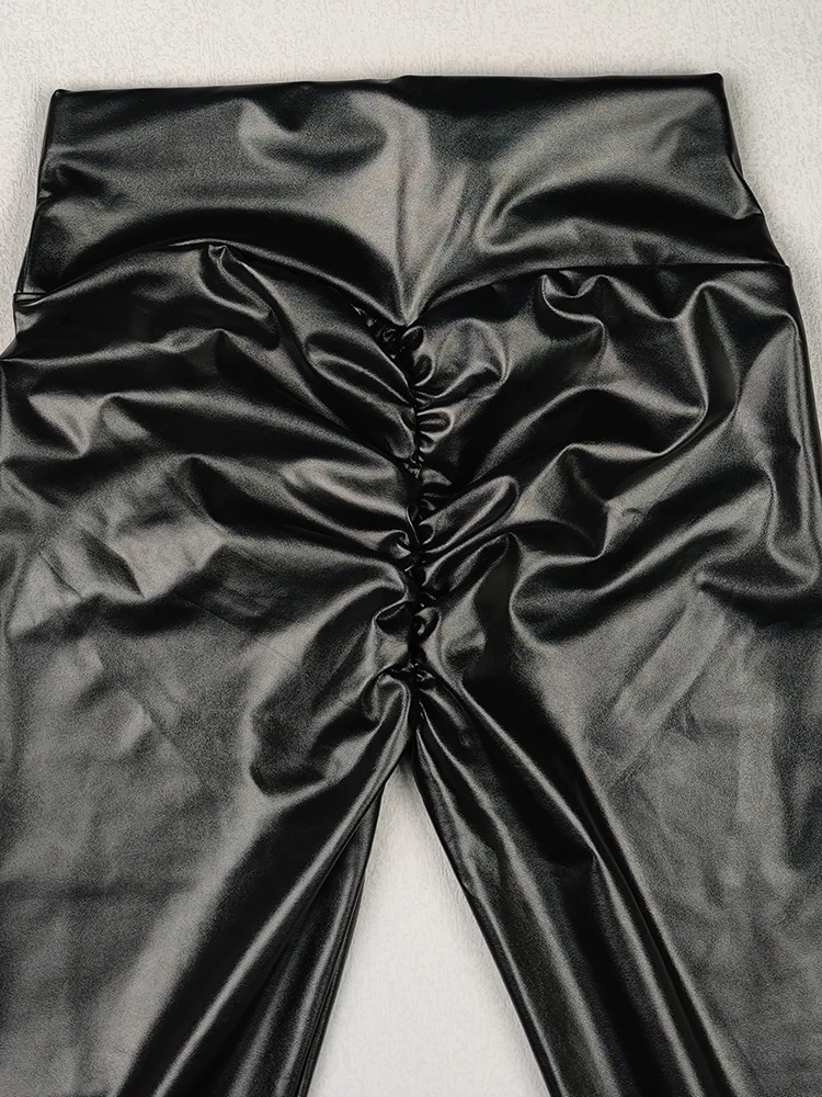 PU Leather Pant Bodycon Yoga Leggings Women Fitness Pants Sexy Push Up Tights Workout Pant Scrunch Curvy Elastic Leggins Girl