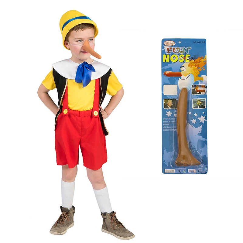 

Unisex Girls Long Nose Pinocho Costume For Child Boys Halloween Pinocchio Costume Kids Purim Carinval Outfit 2023 New Arrival