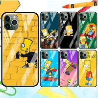 cartoon the simpson for apple iphone 13 12 mini 11 xs pro max x xr 8 7 6 plus se 2020 tempered glass cover phone case