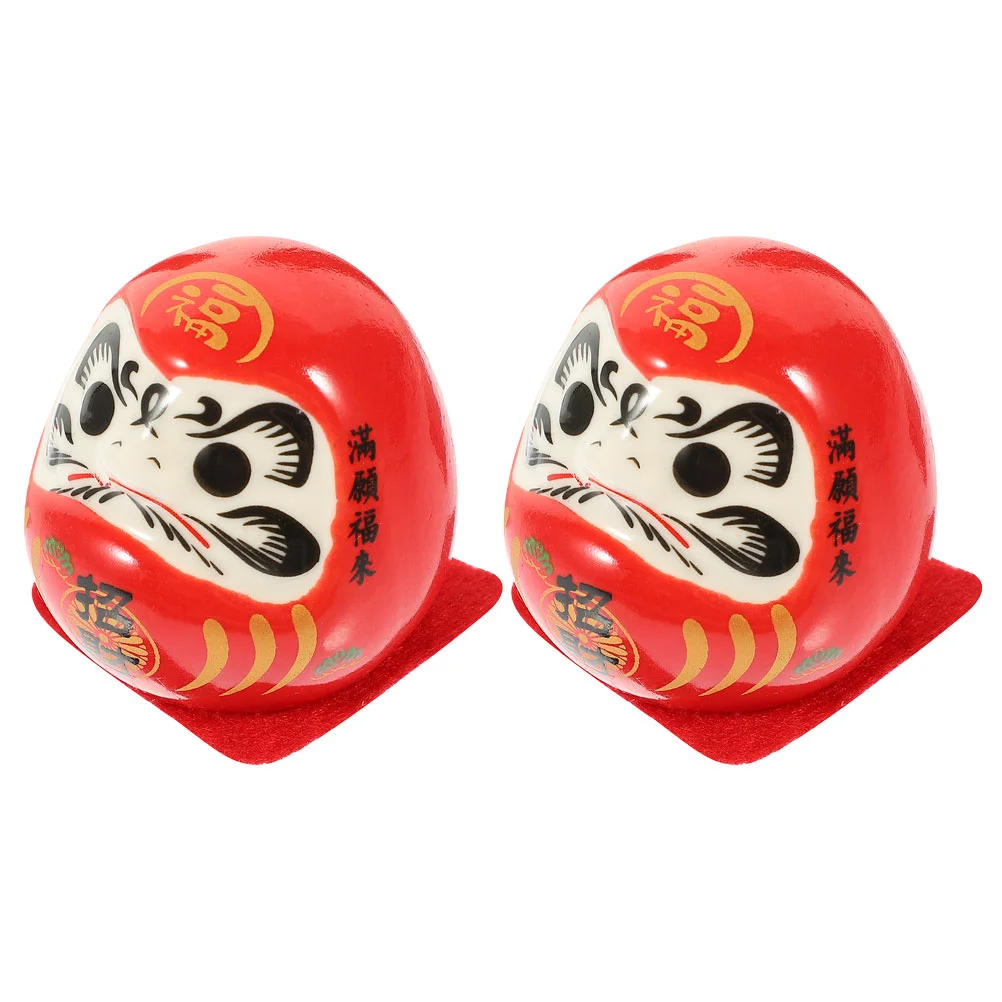 

Dharma Eggs Crafts Gift Daruma Car Interior Decor Ceramic Japanese Figurines Fortune Ornament Dashboard Ornaments