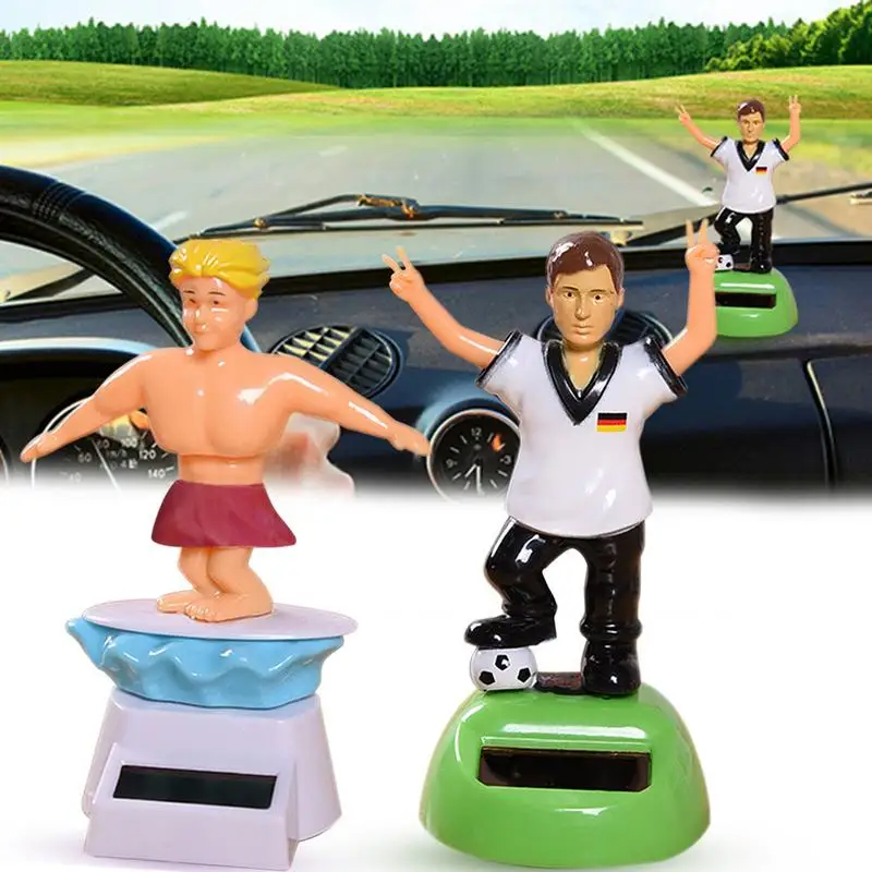 

Инновационное украшение для автомобиля, танцующая серия спортсменов на солнечной батарее с вращающейся головой, мультяшная кукла животного