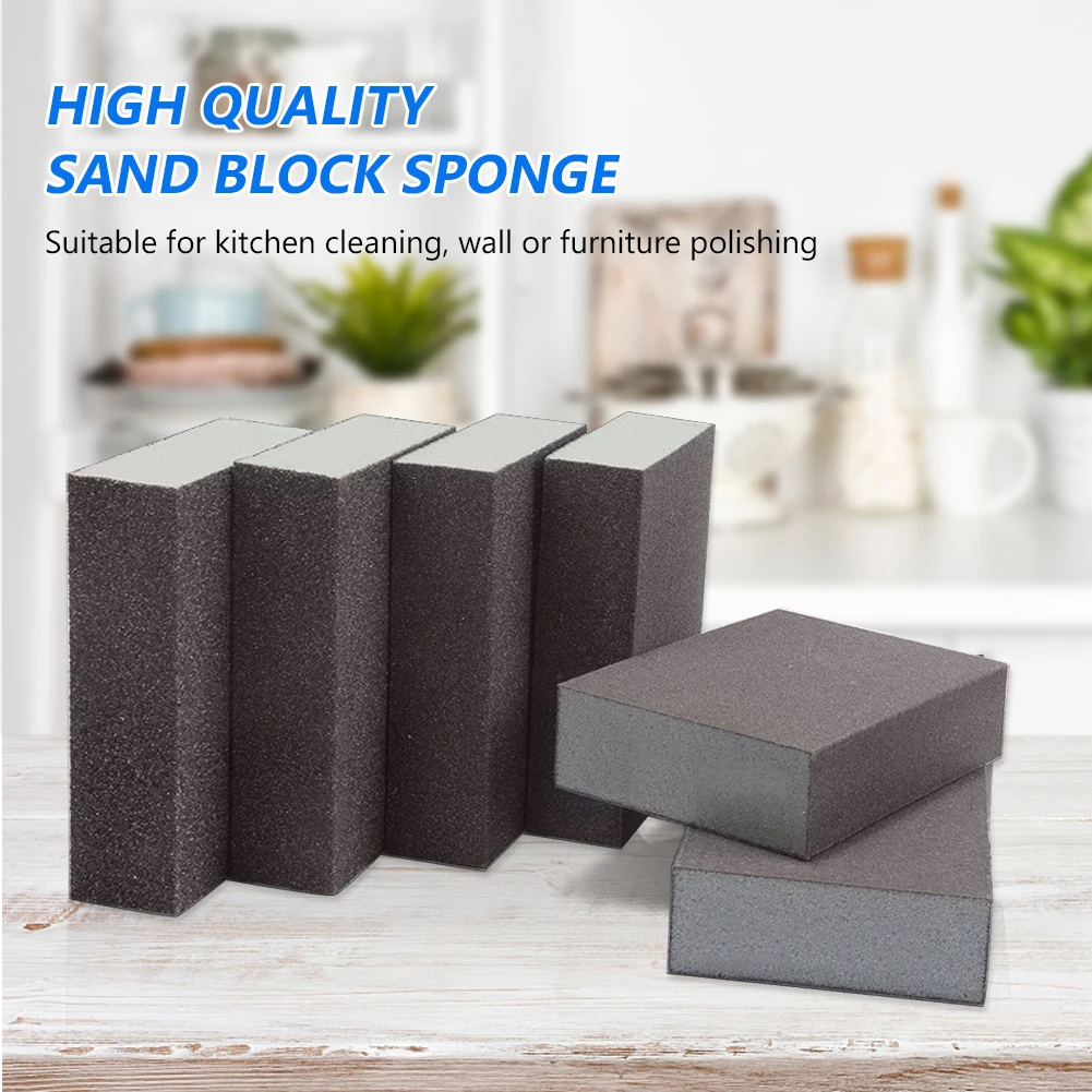 

1/6PC Sanding Sponge Block Abrasive Pad P60 P80 P120 P180 for Furniture Wall Floor Grinding Kitchen Cleaning Hand Tool 180-1000G