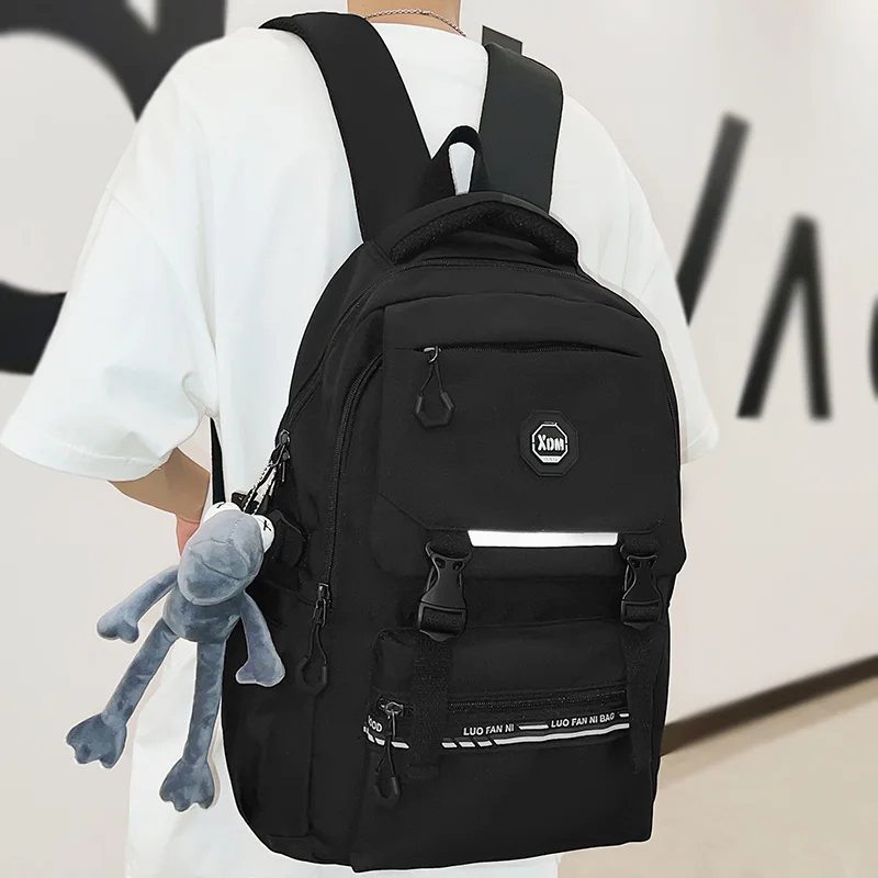 

Girl Boy Nylon High Capacity School Bag Male Women College Backpack Lady Men Laptop Student Cool Fashion Female Travel Book Bags