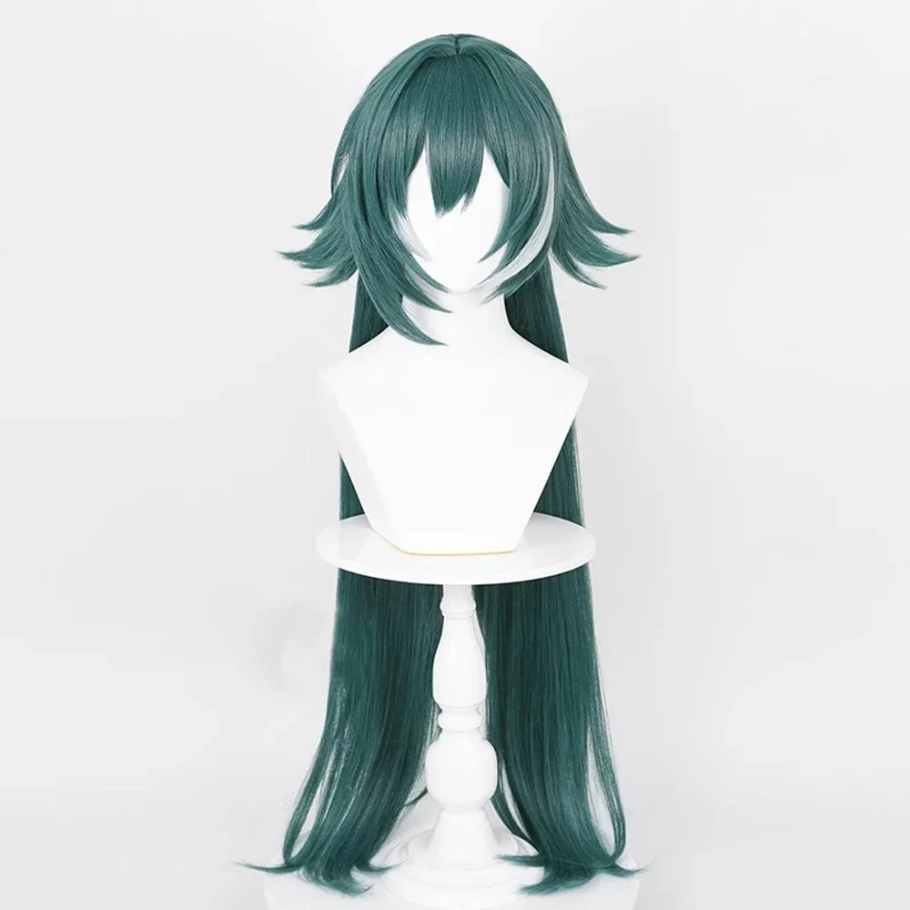 Парики Honkai Star Rail Yukong синтетические длинные прямые темно-зеленые волосы для