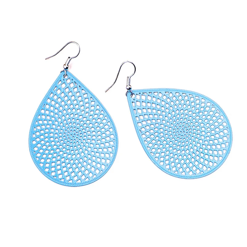 

Monochrome Hollow Out Water Drop Earrings Daily Wearring Earrings for Women Fashion