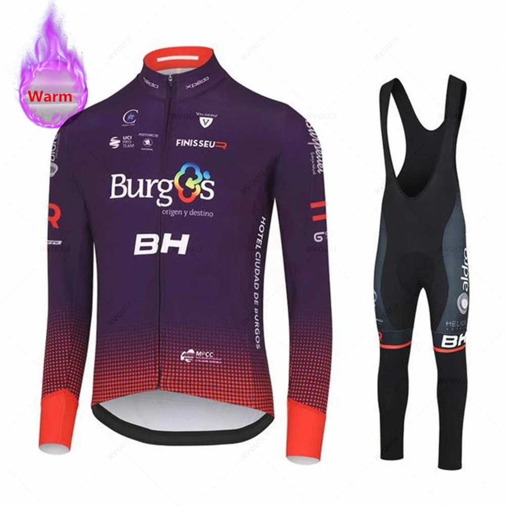 

BH Burgs Team Cycling Jersey 19D Bike Pants Sportswear Men Long Sleeves Ropa Ciclismo Thermal Fleece Bicycling Maillot Culotte