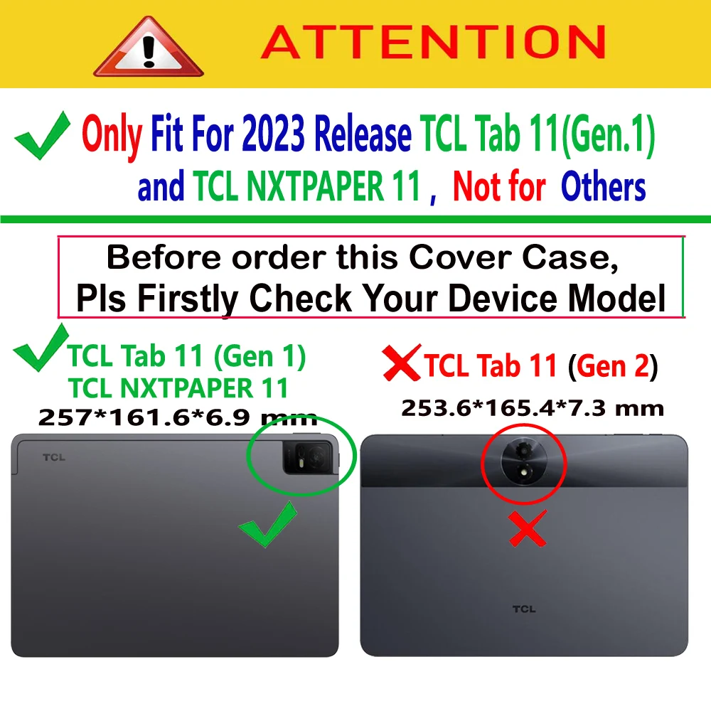 Фото Чехол Funda для TCL Nxtpaper Tab 11, 11-дюймовый смарт-чехол для планшета 9466X 9166G, тройная магнитная подставка с жесткой задней панелью №2