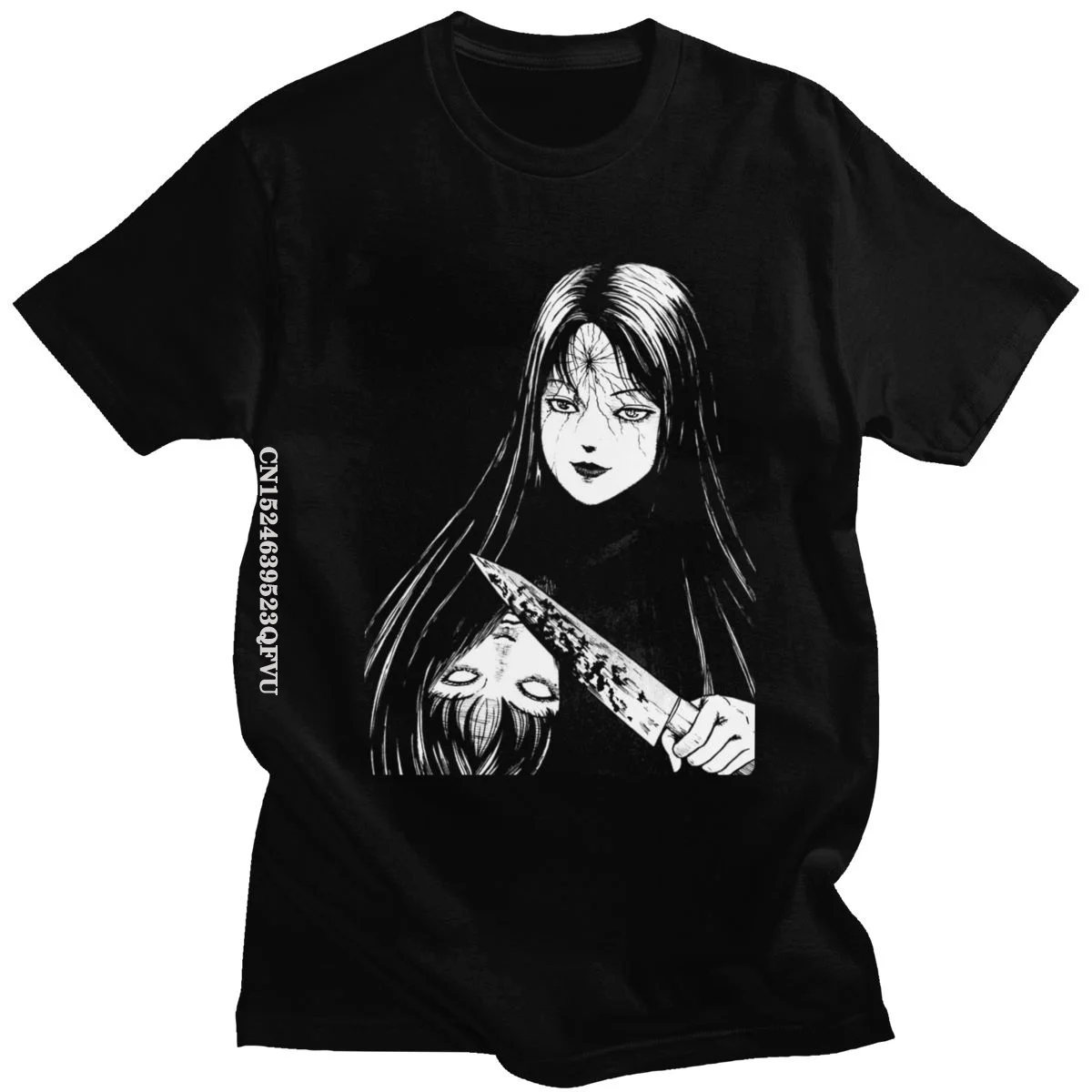 

Футболки Junji Ito для мужчин и женщин, сумасшедшая хлопковая рубашка в стиле японского каго-манга, ужасов, томие, Харадзюку, европейские размер...