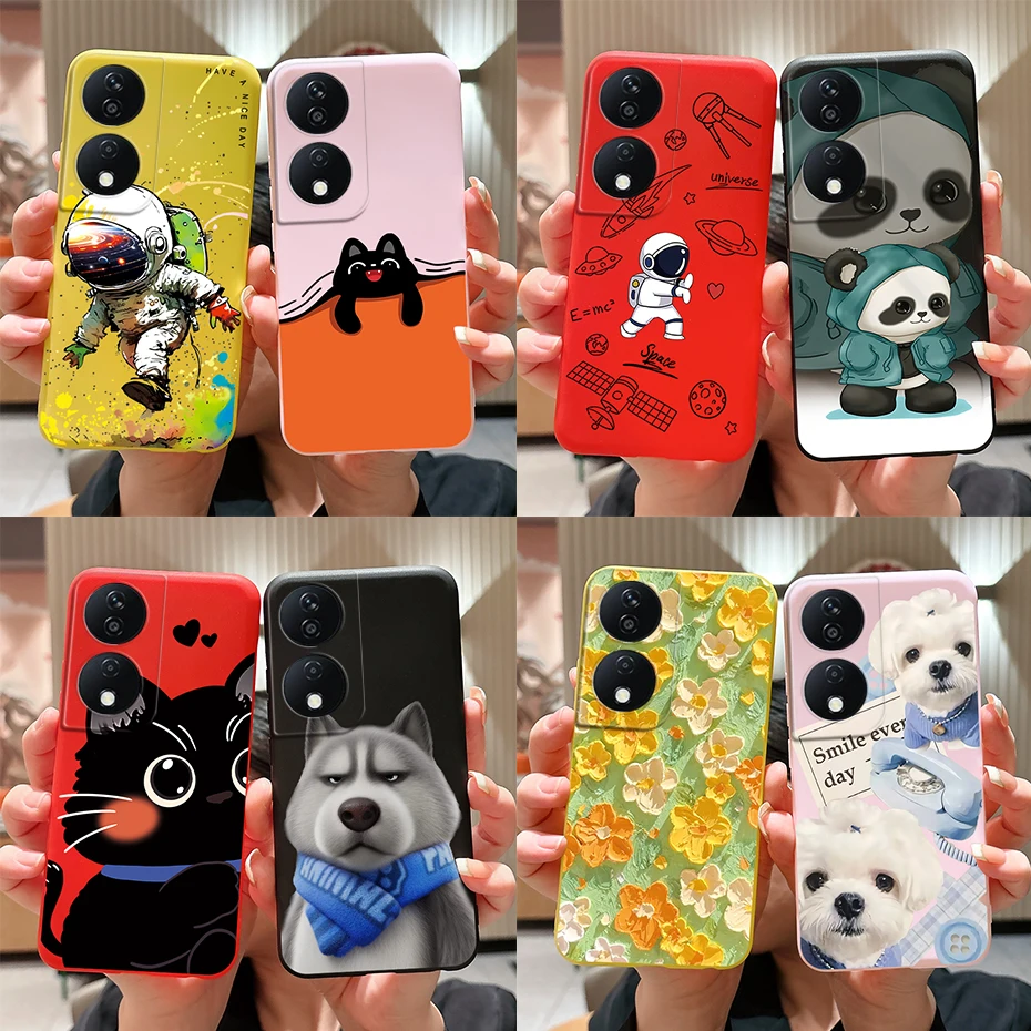 Умные Чехлы для Honor 90 силиконовый мягкий чехол с цветочным рисунком астронавта