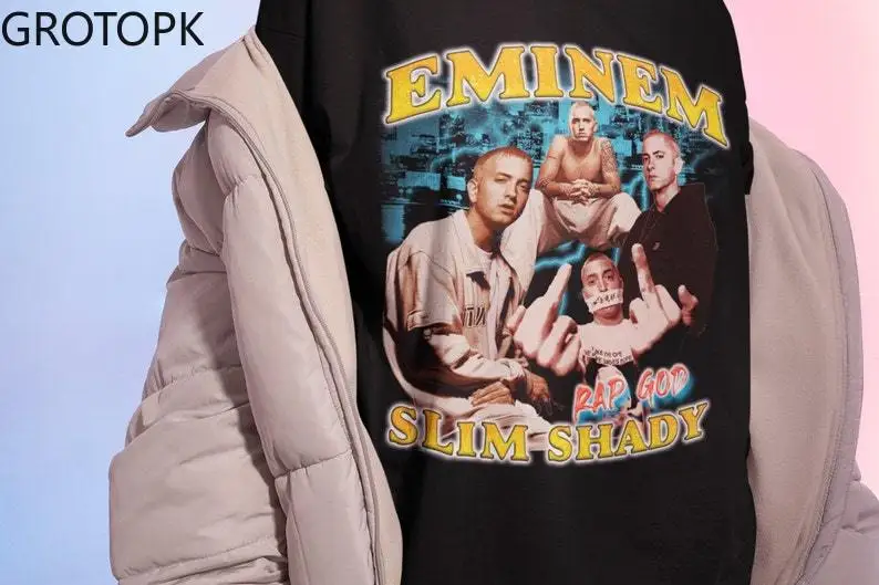 

2022 Vintage Style Eminem The Real Slim Shady Rap T-shirt Fashion Harajuku To Gift for Men Women Funny Gothic Style Graphic Tees