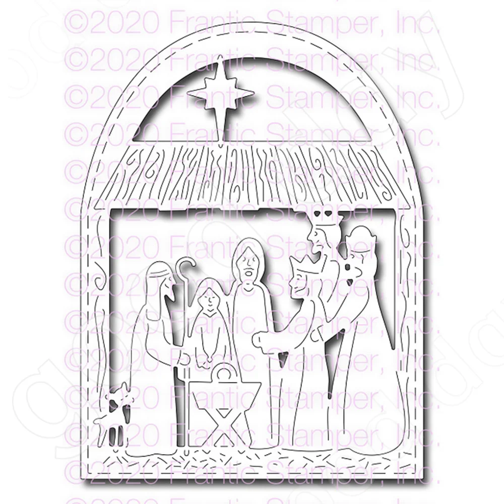 

Arrival 2022 New Arched Nativity Metal Cutting Dies Scrapbook Diary Decoration Embossing Template Diy Greeting Card Handmade