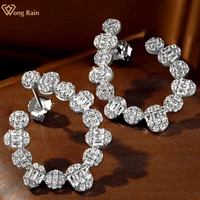 wong rain 925 sterling silver created moissanite gemstone wedding party hyperbole dangle earrings studs fine jewelry wholesale