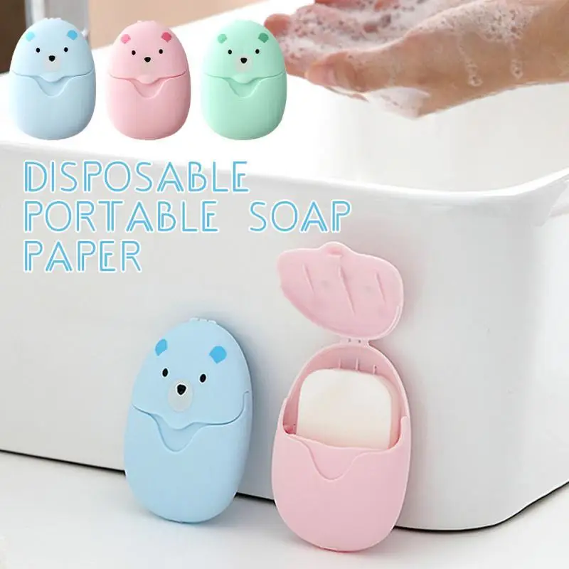 

Disposable Boxed Paper Soap Travel Camping Portable Hand Washing Box Scented Slice Sheets Mini Soap Paper Whitening Soap