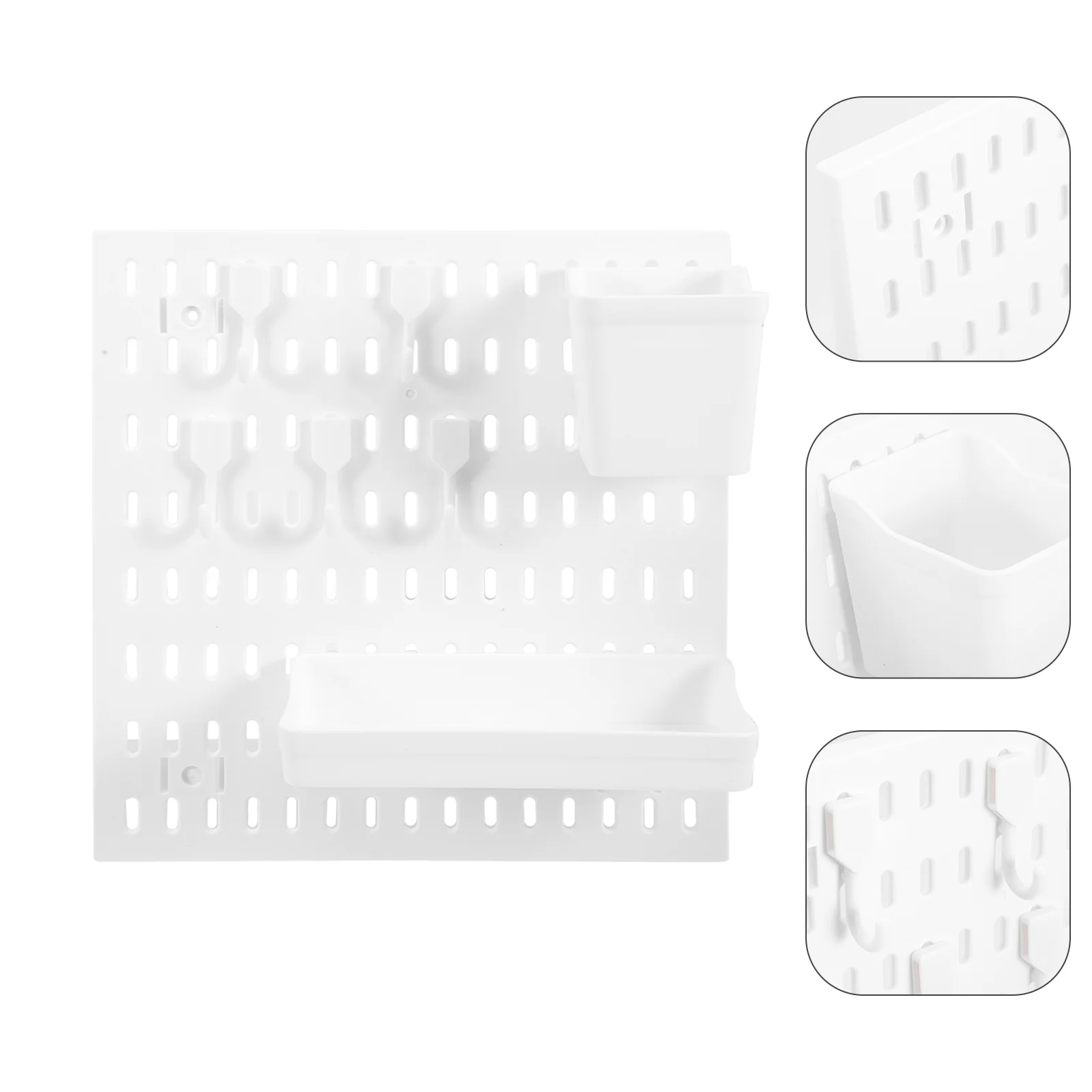 

Pegboard Shelf Wall Organizer Rack Peg Pot Countertop Desk Kit Board Ledge Planter Floating Bathroom Display Bins Makeup