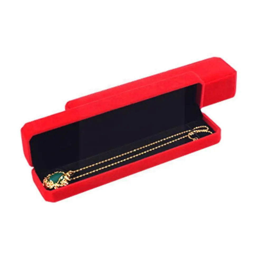 

Long Velvet Chain Necklace Gift Box Jewelry Pendant Display Box For Wedding Engagement Proposal Birthday Anniversary Presen K7f9
