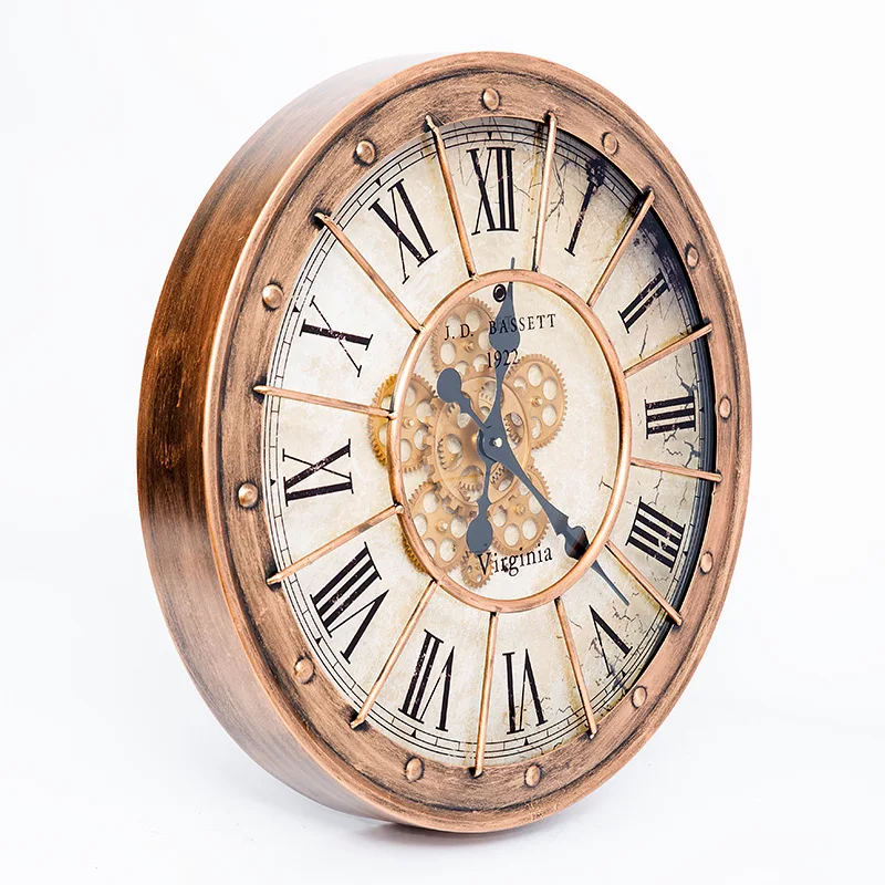 

Vintage Gear Wall Clock Metal Luxury Large Clock Silent Watch Clocks Wall Home Decor Living Room Home Decoration Gift