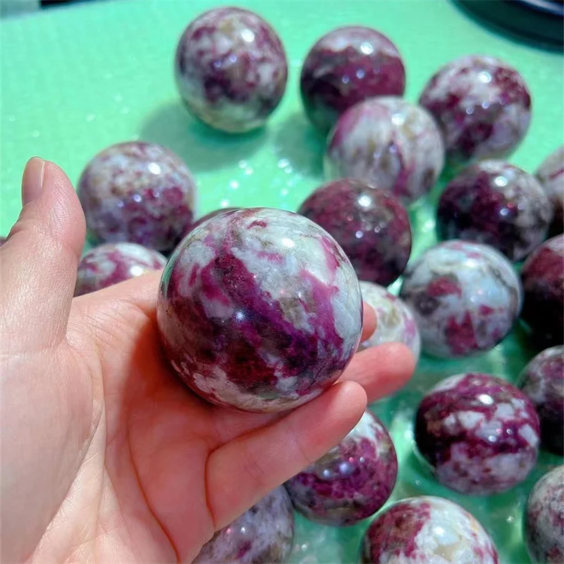 Розовый хрустальный шар из натурального драгоценного камня цветок розы сфера