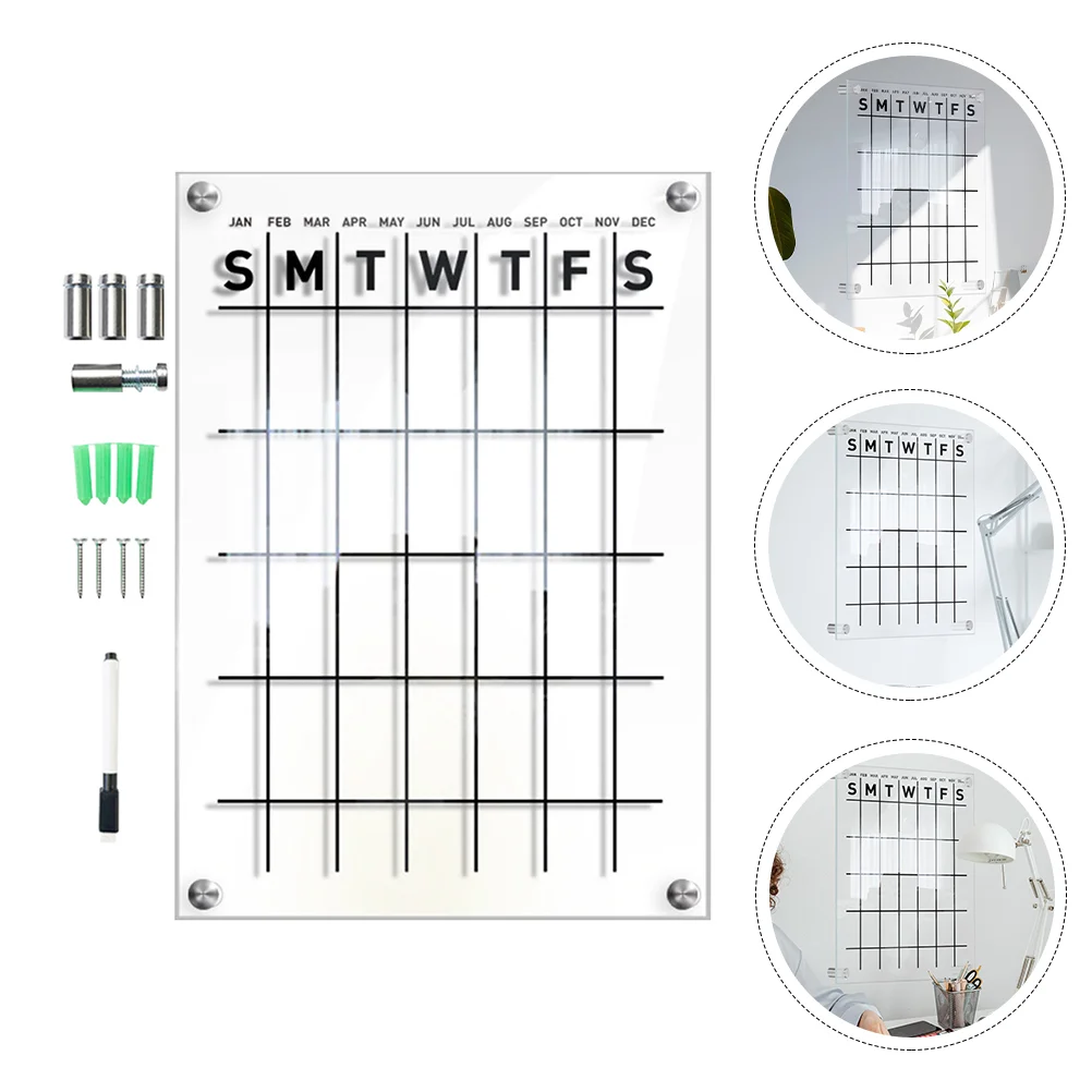 

Board Calendar Acrylic Wall Dry Erase Hanging Message Sign Decoration Home Planner Erasablemonthly Weekly Door