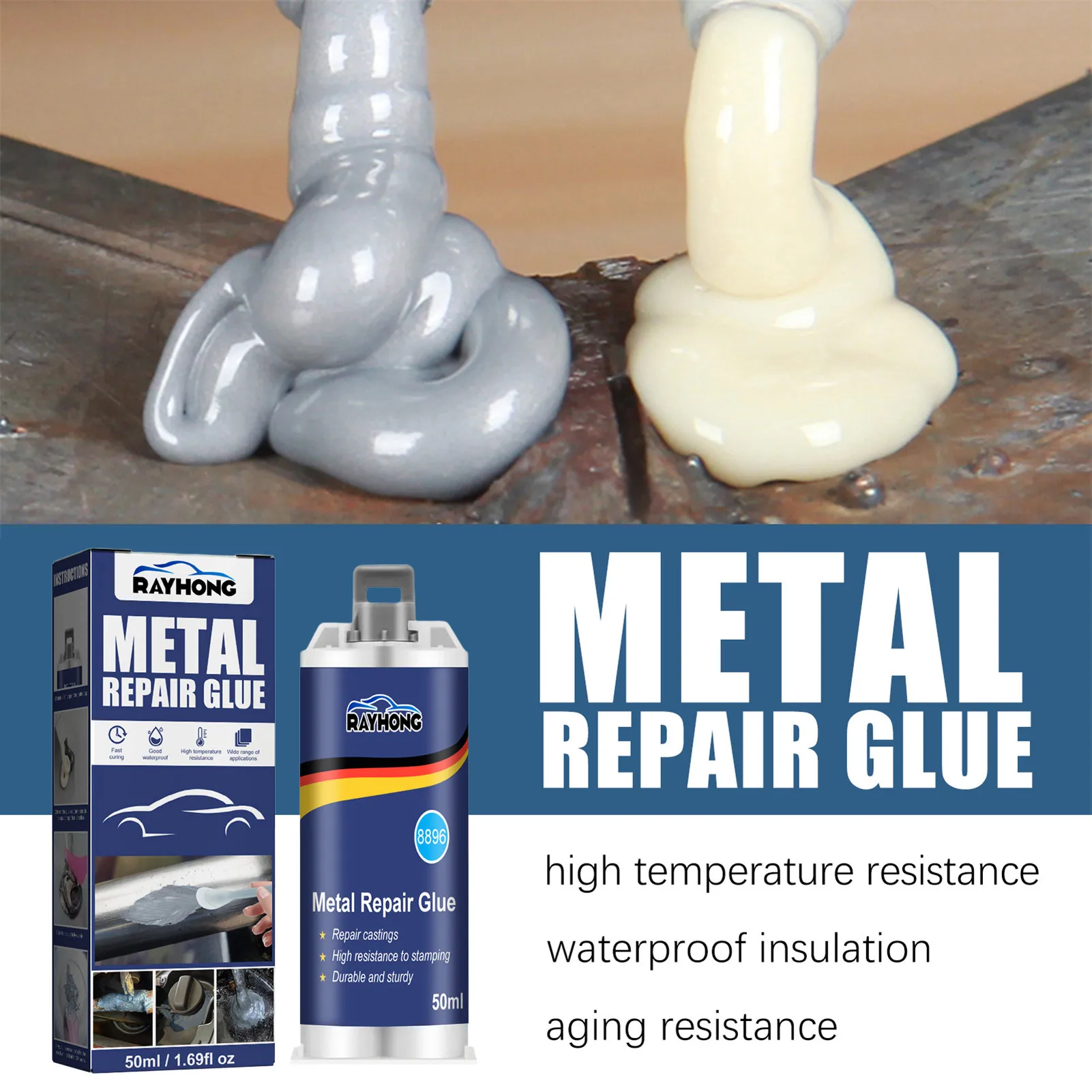 

Super Glue Metal Bonding Repair Paste Casting Adhesive Industrial Heat Resistance Cold Weld Sealant For Cast Iron Radiator