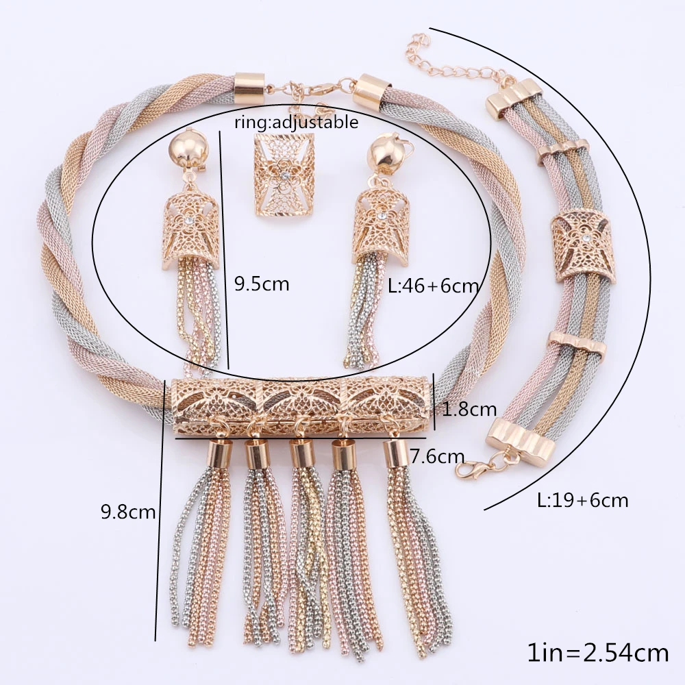 Новые великолепные африканские Винтажные Ювелирные наборы золотого цвета с