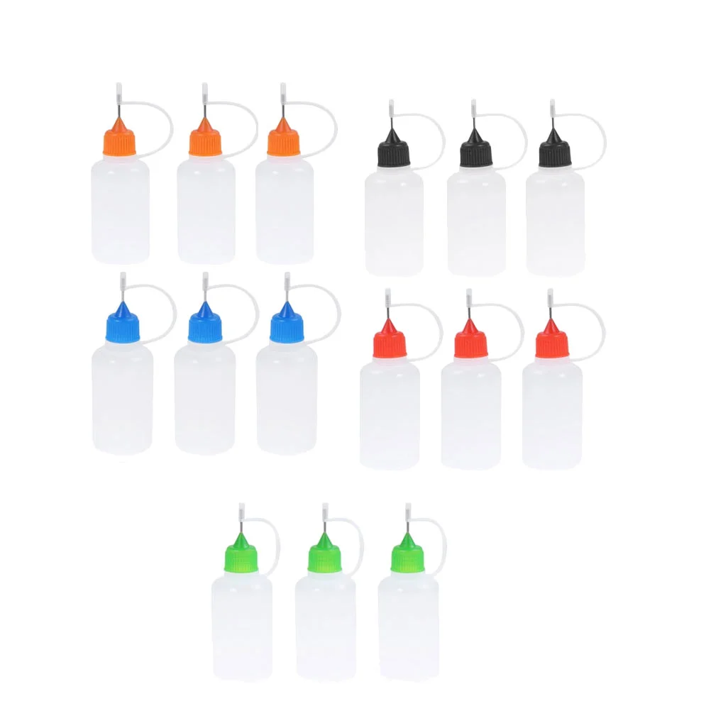 

15pcs 30ml Needle Applicator Tip Bottles Plastic Glue Bottles Oil Can for Home