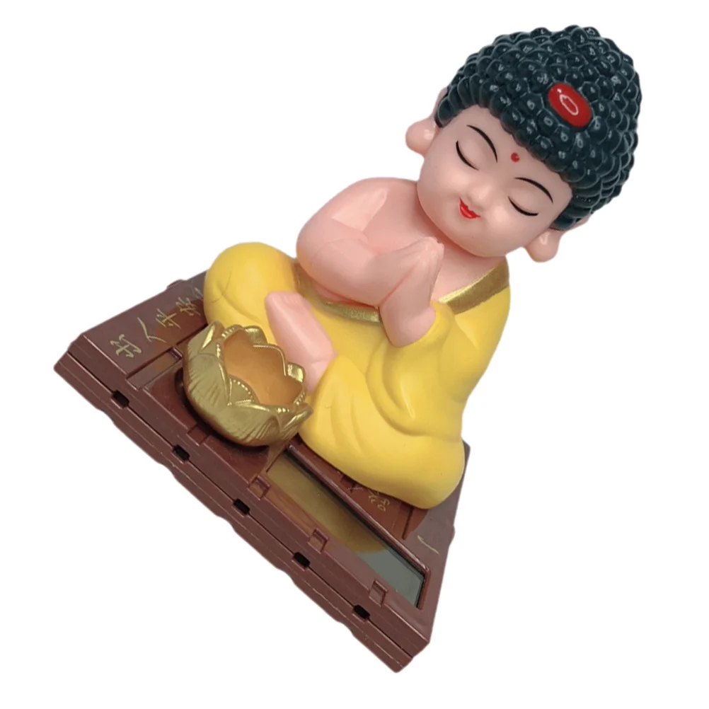 

Ornaments Bed Room Decor Solar Buddha Statue Bookcase Car Dashboard Decoration Plastic Powered toy