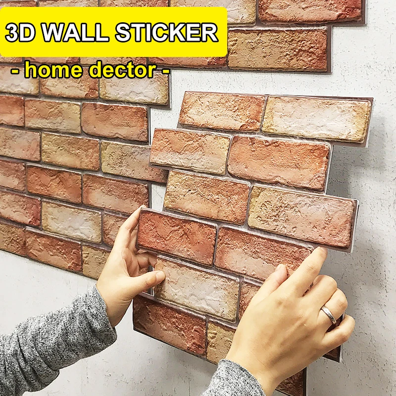 

30*30CM 3D Wall Stickers Peel and Stick PVC Wallpapers imitation stone pattern tile for Kitchen Cupboard Bathroom Living Room