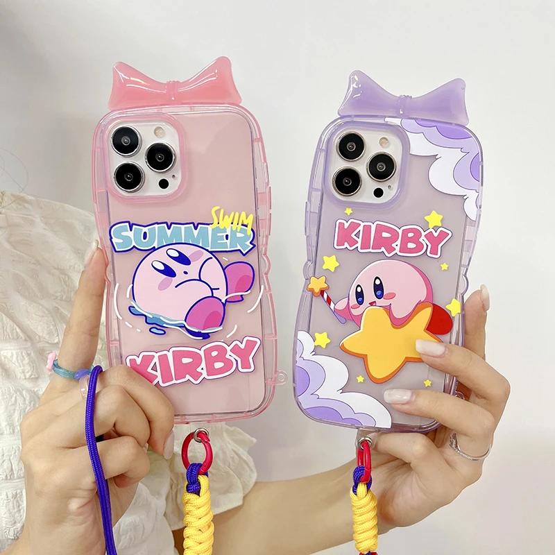 

Kawaii Rainbow Cute Star Kirby Phone Case for iPhone 13 12 mini 11 Pro X XR XS MAX 7 8 6 Plus Cartoon Phone Case Gift