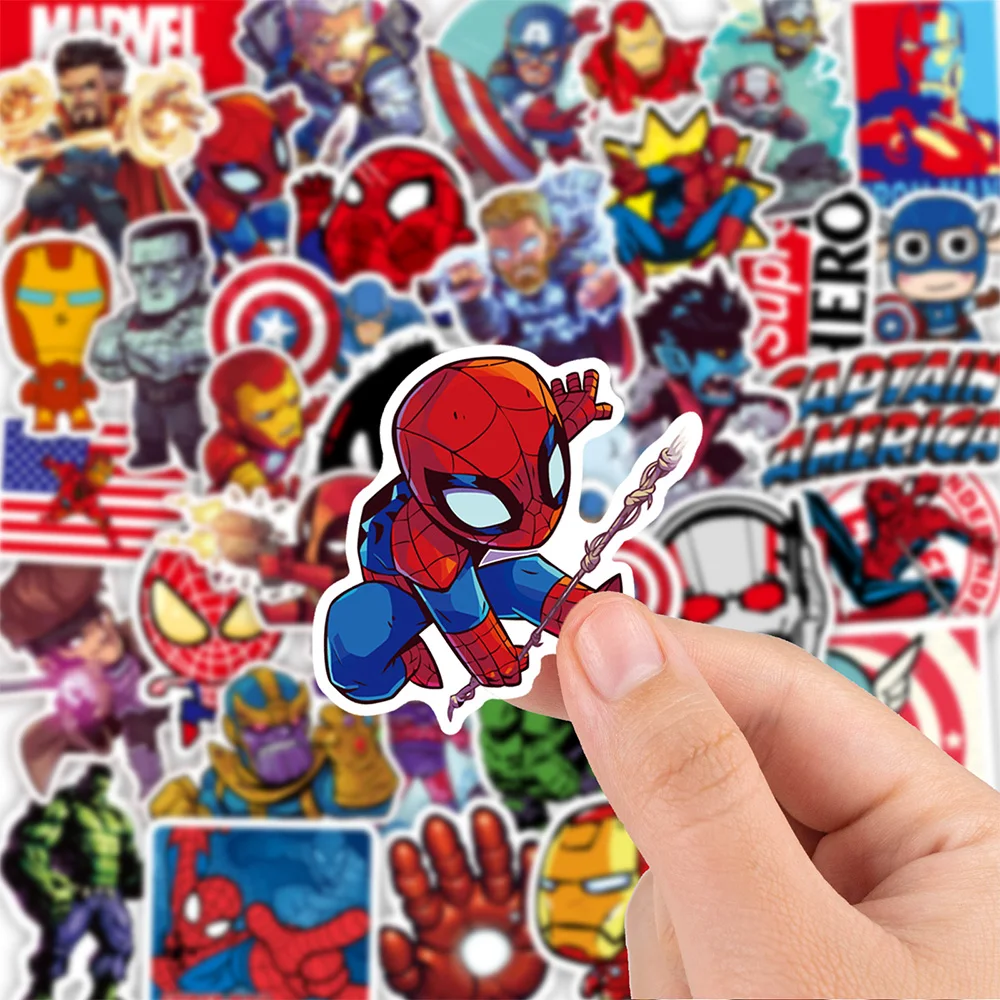 10/30/50/100pcs Disney Marvel The Avengers Stickers Anime DIY Laptop Luggage Skateboard Captain America Iron Man Sticker for Kid - купить по