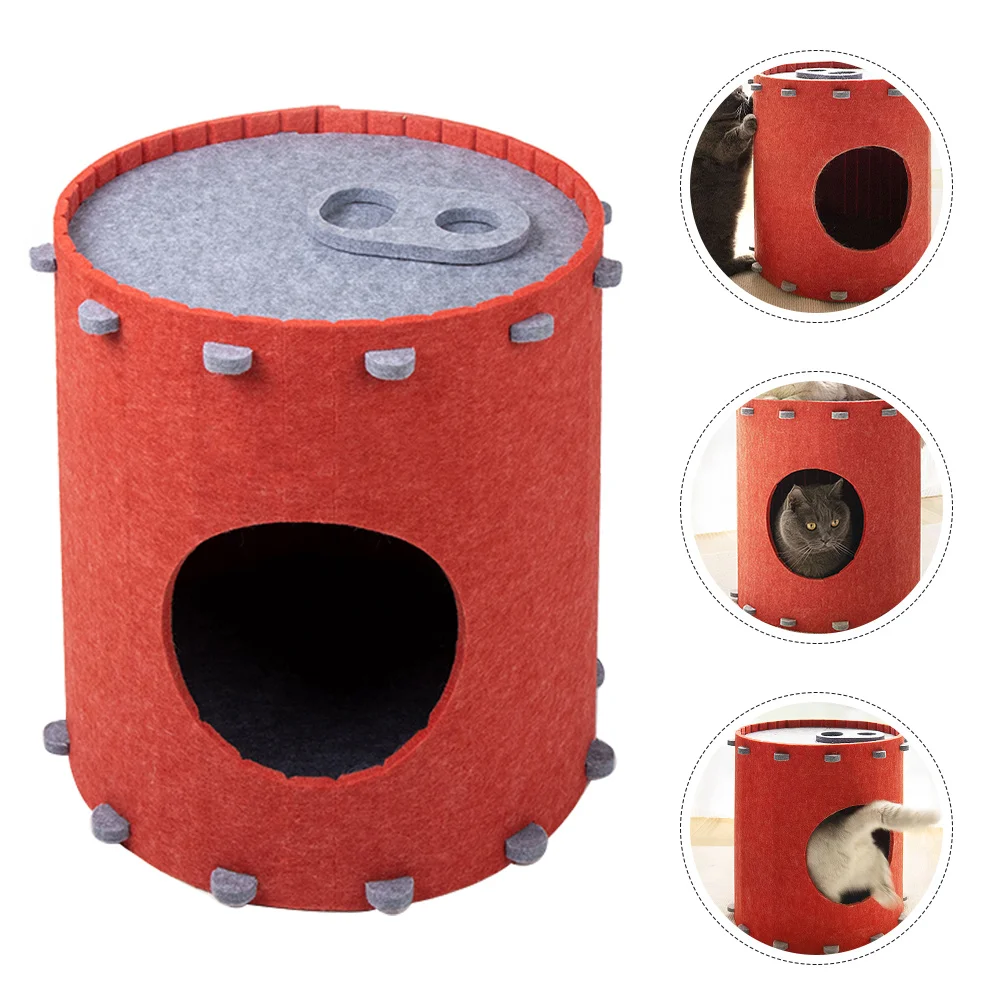 

Cat House Indoor Cats Felt House Cat House Bed Cat Hideaway Bed House for Kittens