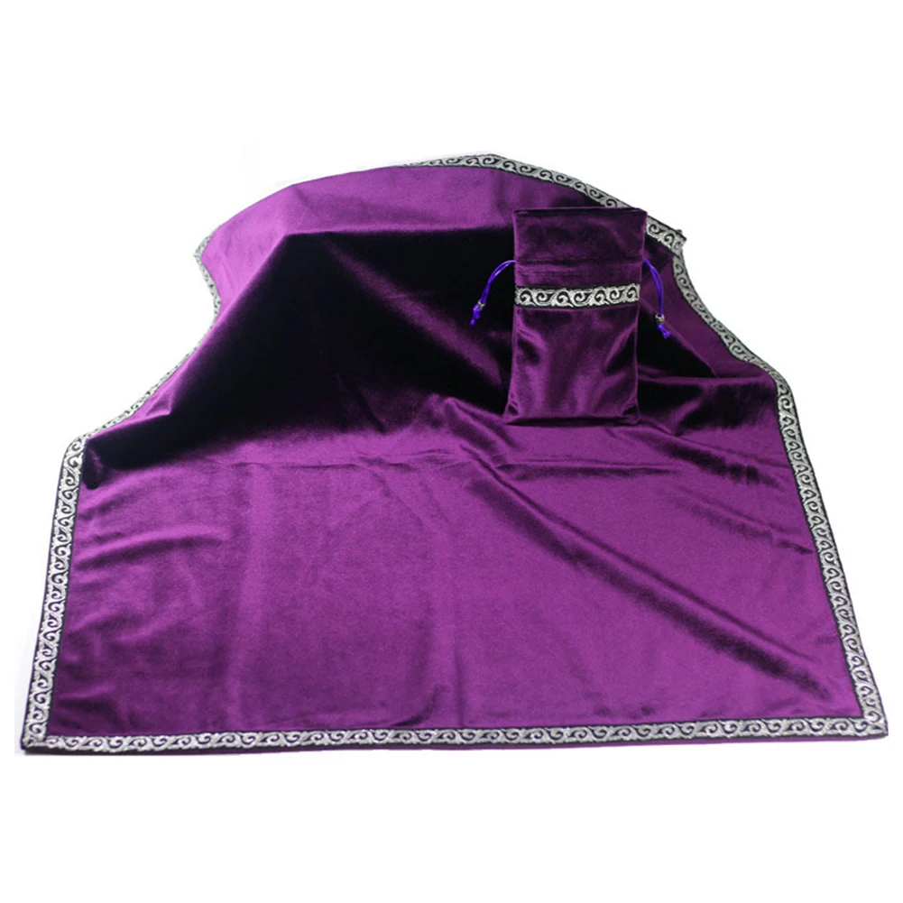 

Soft Board Game Velvet Tarot Table Cloth Ceremony Astrology Altar Anti-Static Tapestry Thick With Card Bag Accessories