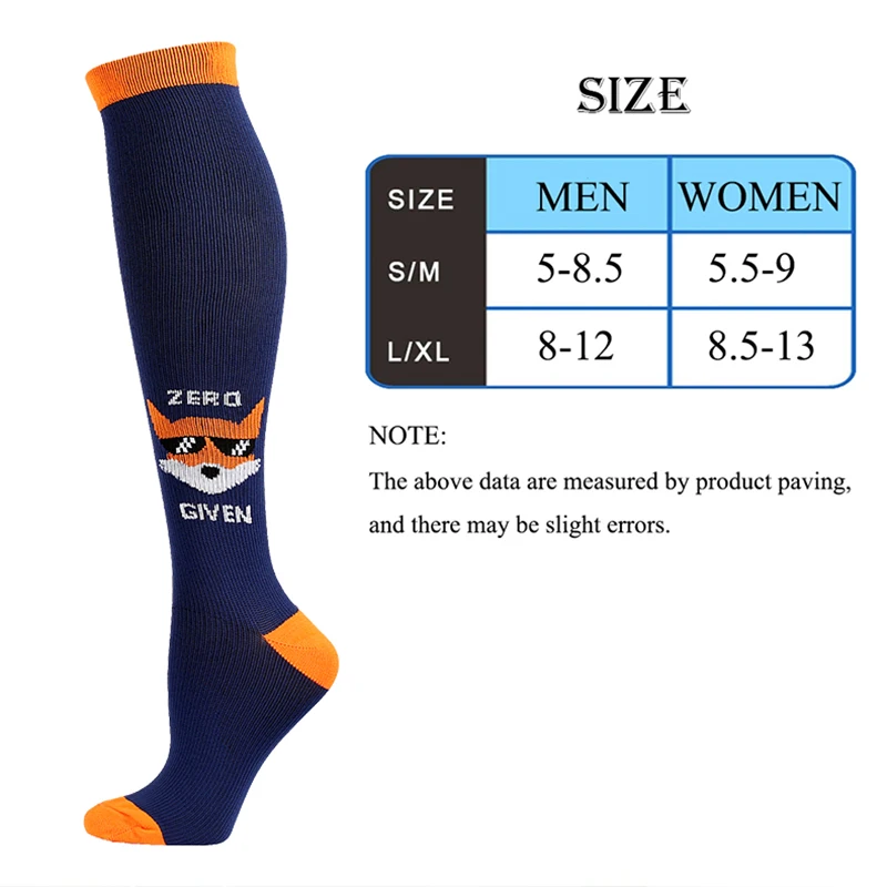 2021 Winter New Cartoon Compression Stockings For Men Women Nylon High Elasticity Compress Socks Cycling Sock Basketball Nurse