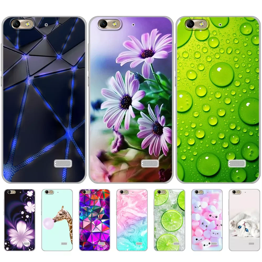 

cover phone case for huawei honor 4C soft tpu silicon transparent back cover 360 full protective printing clear coque