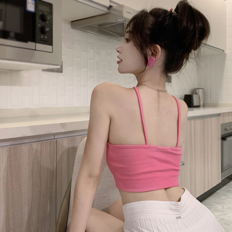 Кроп-топ женский летний с воротником-стойкой пикантный модный топ без рукавов в