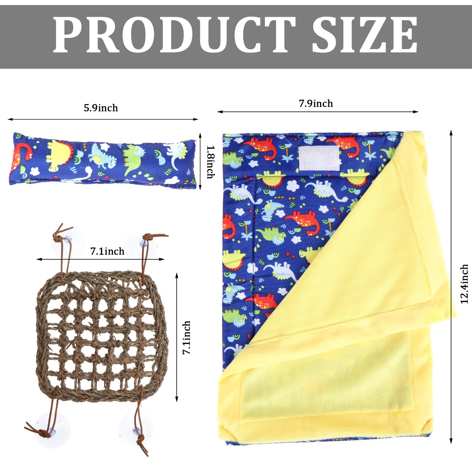 

PC Straw Mat Reptile Sleeping Bag Lizard Hideout Habitat with Soft Warm Small An