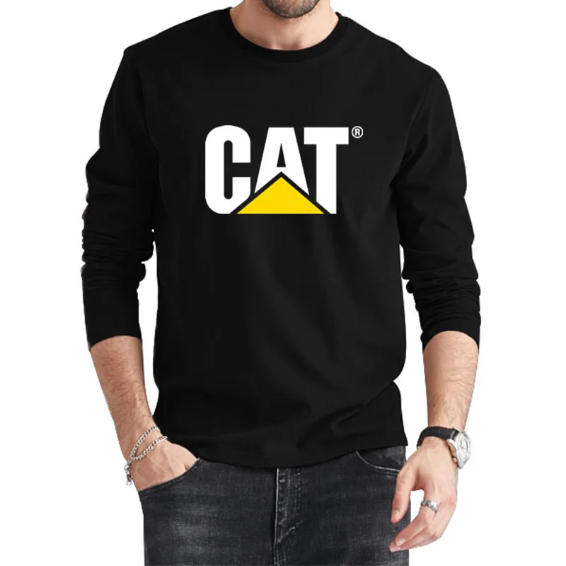 Классическая черная футболка с логотипом Caterpillar новинка 2021 мужская летняя