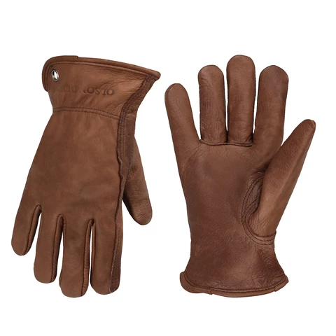 перчатки рабочие кожаные Рабочие перчатки из коричневой кожи для резки/мотоцикла/фермы, рабочие перчатки из воловьей кожи с эффектом потертости для мужчин