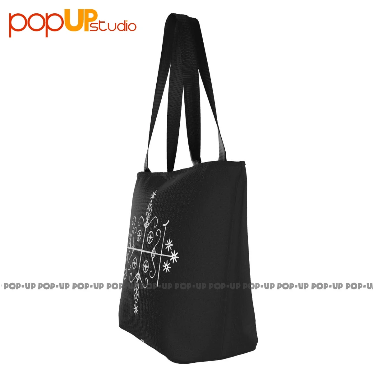 Фото Papa Legba Voodoo Veve, оккультное зло, сатана, голова коата, сумки из полиэстера, сумка для покупок, сумка для переноски №4