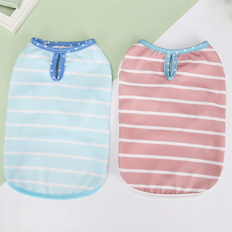 Классическая полосатая рубашка для собак дешевая одежда маленьких летняя