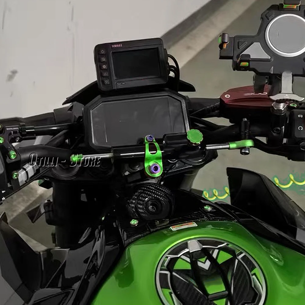 Фото Демпфер рулевого управления для мотоцикла Kawasaki Z900 (2020-2024) с кронштейном и комплектом креплений №5