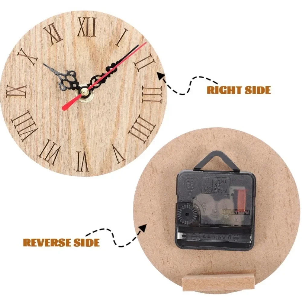 Деревянные Круглые Маленькие Настенные Часы В Стиле Ретро Бесшумные Настольные