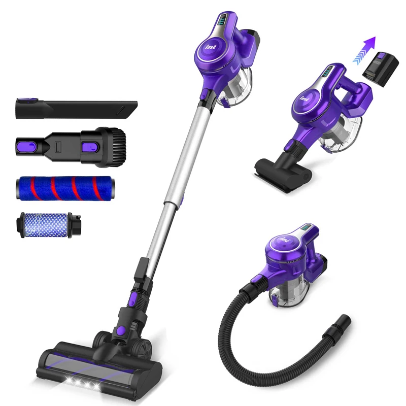 Беспроводной пылесос INSE S6 мощный всасывающий беспроводной 23 кПа 45 минут работы